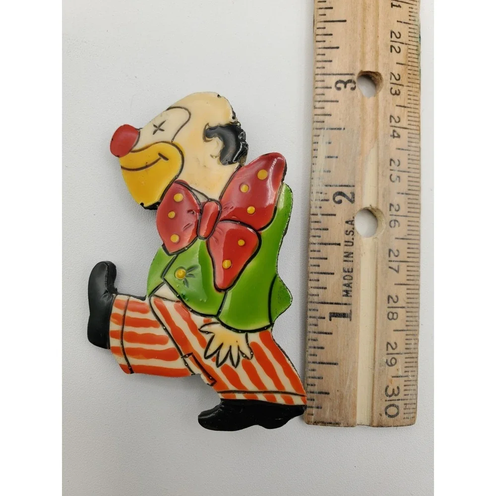 Vintage Enameled Clown Brooch Pin Colorful W. Germany